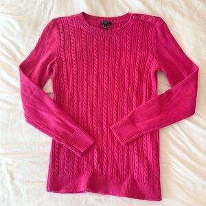 Talbots Petite Hot Pink Corded Sweater Size XS P